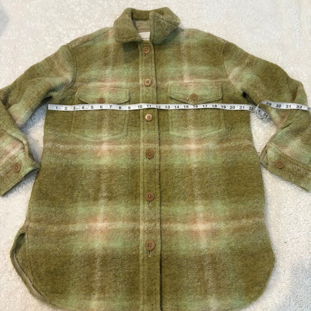 Aritzia Wilfred Ganna Plaid Jacket Wool Blend Green M Preppy College Chic Glam - Picture 3 of 6